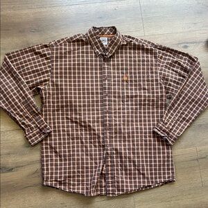Cinch Brown and Black Plaid Button-Down Shirt !! Large